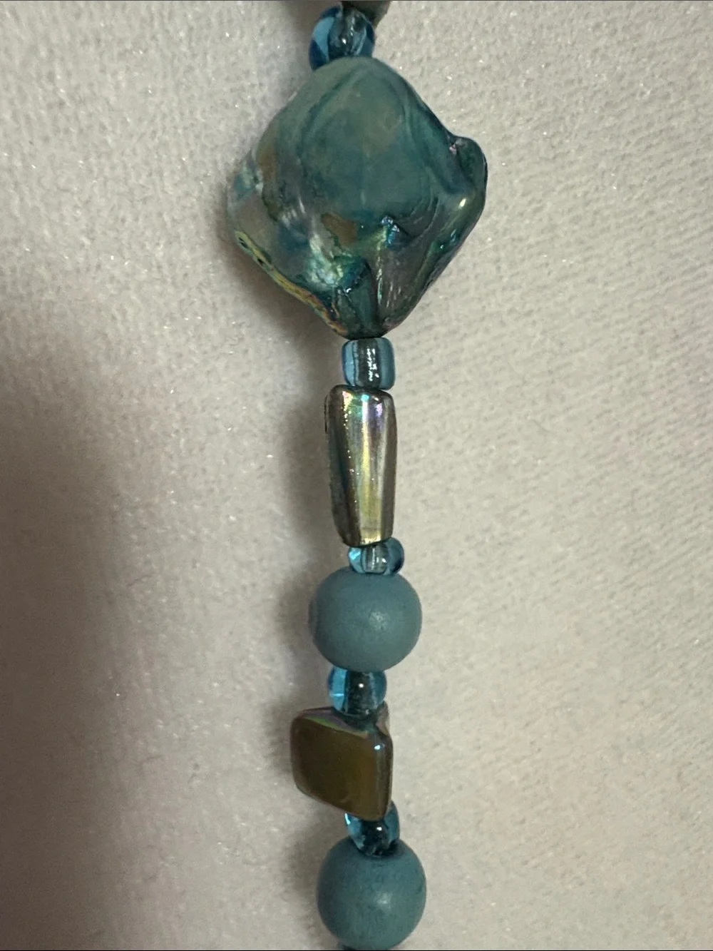 18.5” Turquoise Beaded Women's Necklace - Elegant Aqua Blue Design